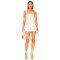 2025 Hot Sale Fashionable Off White Square Neck Shoulder Strap Double Pocket Slim Mini Dress