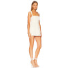 2025 Hot Sale Fashionable Off White Square Neck Shoulder Strap Double Pocket Slim Mini Dress