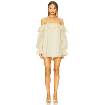 New Style High quality Off shoulder Mini length Long sleeve Hot sale Woman's Dress