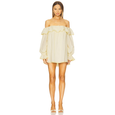 New Style High quality Off shoulder Mini length Long sleeve Hot sale Woman's Dress