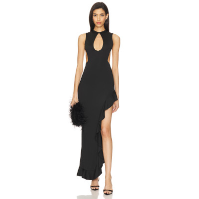 New Fashion Side split Cut out Sleeveless Backless Sexy High quality Woman's Long Dress