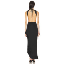 New Fashion Side split Cut out Sleeveless Backless Sexy High quality Woman's Long Dress