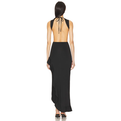 New Fashion Side split Cut out Sleeveless Backless Sexy High quality Woman's Long Dress