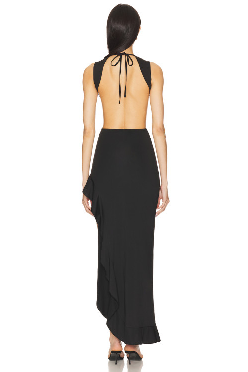 New Fashion Side split Cut out Sleeveless Backless Sexy High quality Woman's Long Dress