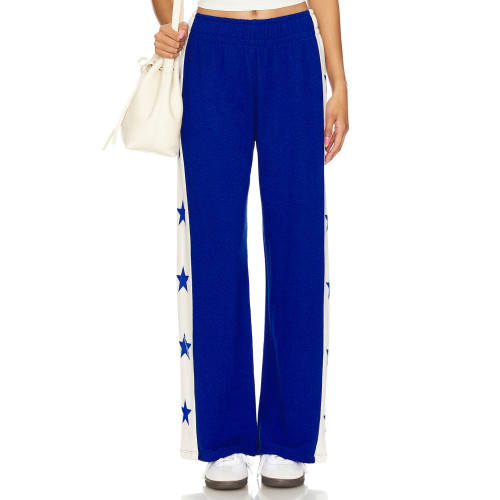 Casual Elastic waist Loose fitting Comfortable Wide leg Star pattern Color blocking Woman's Pants