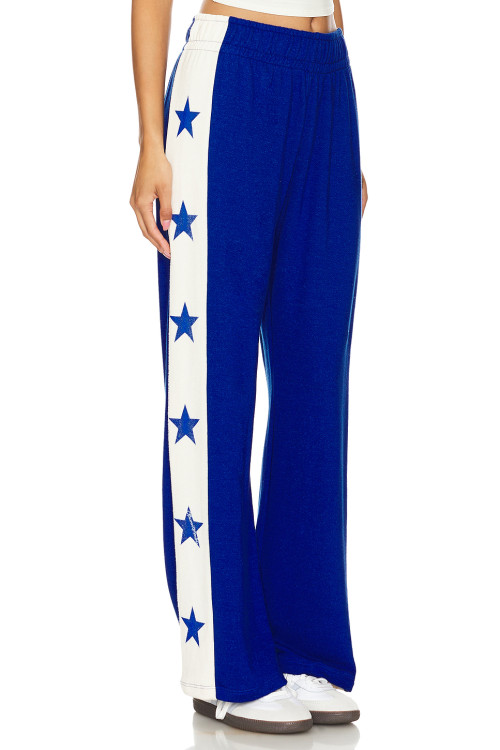 Casual Elastic waist Loose fitting Comfortable Wide leg Star pattern Color blocking Woman's Pants