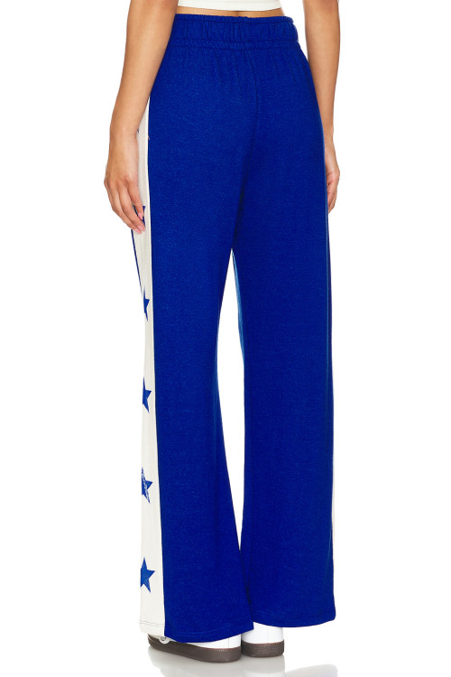 Casual Elastic waist Loose fitting Comfortable Wide leg Star pattern Color blocking Woman's Pants
