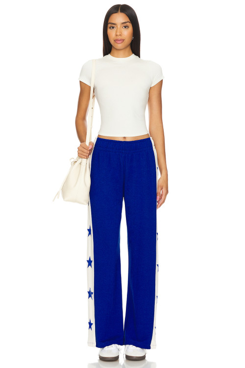 Casual Elastic waist Loose fitting Comfortable Wide leg Star pattern Color blocking Woman's Pants