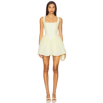 Sweet Fresh Off White Square Necked Backless Spaghetti Strap Babydoll Dress