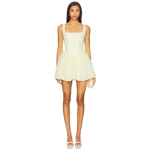 Sweet Fresh Off White Square Necked Backless Spaghetti Strap Babydoll Dress