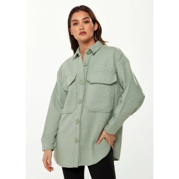 Sample Sport  Eton Neckline  Long Sleeve Solid Color Rectangular Chest Pockets Casual  Tops