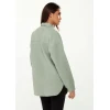 Sample Sport Eton Neckline Long Sleeve Solid Color Rectangular Chest Pockets Casual Tops