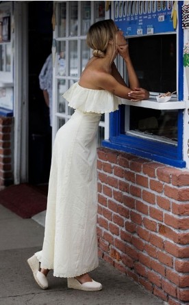 Romantic Strapless Elegant Chic Feminine High quality Flowy Off shoulder Woman's Long Dress