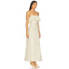 Romantic Strapless Elegant Chic Feminine High quality Flowy Off shoulder Woman's Long Dress