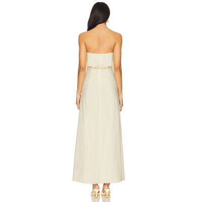 Romantic Strapless Elegant Chic Feminine High quality Flowy Off shoulder Woman's Long Dress