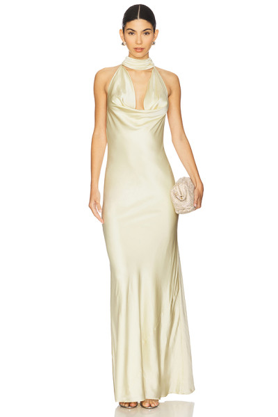 2025 New Design High quality Halter V neckline Sleeveless Backless Slim Woman's Maxi Dress