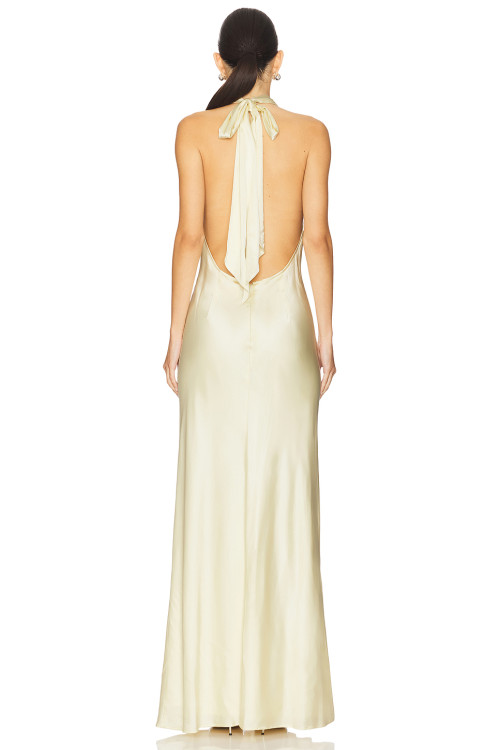 2025 New Design High quality Halter V neckline Sleeveless Backless Slim Woman's Maxi Dress