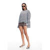 Daily Sample Round Neckline Streaks Print Long Sleeve Casual Dress