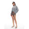 2025 Hot sale High quality Daily Sample Round Neckline Streaks  Print  Long Sleeve Casual Shorts