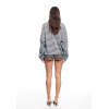 Daily Sample Round Neckline Streaks  Print  Long Sleeve  Casual Dress