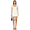 Fashionable Square Neck Adjustable Drawstring Waist Puff Sleeve Mini Dress