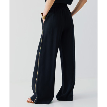Sample Straight-Leg High-Waist Side Pockets Piping Details On The Sides Casual Pants