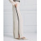 Sample Wide-Leg High-Waist Side Pockets Slit At The Hemlines Casual Pants