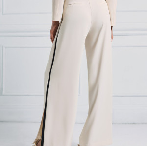 Sample Wide-Leg High-Waist Side Pockets Slit At The Hemlines Casual Pants