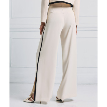 Sample Wide-Leg High-Waist Side Pockets Slit At The Hemlines Casual Pants