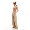 Casual Drawstring Waist Tie Low Rise Straight Leg  Solid Color  Daily Pants