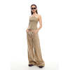 Casual Drawstring Waist Tie Low Rise Straight Leg  Solid Color  Daily Pants