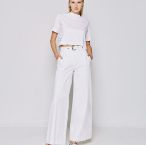 Sample Sport High-Waist Wide-Leg Side Pockets Detachable Belt With Buckle Casual Pants