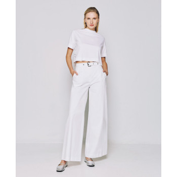 Sample Sport High-Waist Wide-Leg Side Pockets Detachable Belt With Buckle Casual Pants