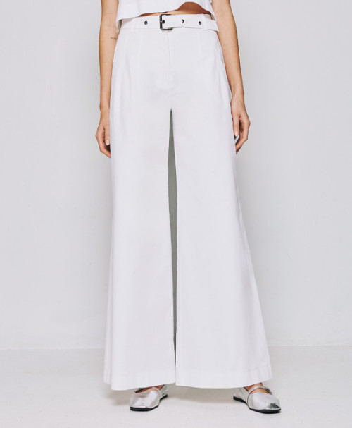 Sample Sport High-Waist Wide-Leg Side Pockets Detachable Belt With Buckle Casual Pants