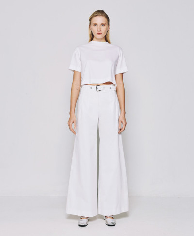 Sample Sport High-Waist Wide-Leg Side Pockets Detachable Belt With Buckle Casual Pants