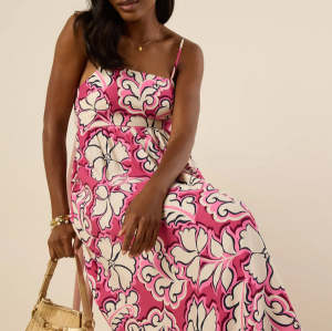Casual Free Camisole Square Neckline Open Back Cut Out Floral Print Vacation Dress