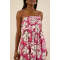 Casual Free Camisole Square Neckline Open Back Cut Out Floral Print Vacation Dress