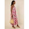 Casual Free Camisole Square Neckline Open Back Cut Out Floral Print Vacation Dress