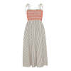 Daily Square Neckline  Camisole Smocked Bodice Allover Striped Print Dress
