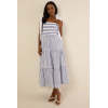 Elegant Daily Square Neckline Sleeveless Backless Allover Striped Tiered  Dress