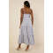 Elegant Daily Square Neckline Sleeveless Backless Allover Striped Tiered  Dress