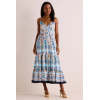 Elegant Free V-Neckline Sleeveless Backless A-line silhouette Floral Print Dress