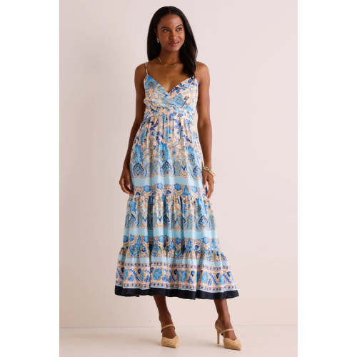 Elegant Free V-Neckline Sleeveless Backless A-line silhouette Floral Print Dress