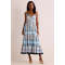 Elegant Free V-Neckline Sleeveless Backless A-line silhouette Floral Print Dress