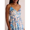 Elegant Free V-Neckline Sleeveless Backless A-line silhouette Floral Print Dress