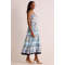 Elegant Free V-Neckline Sleeveless Backless A-line silhouette Floral Print Dress