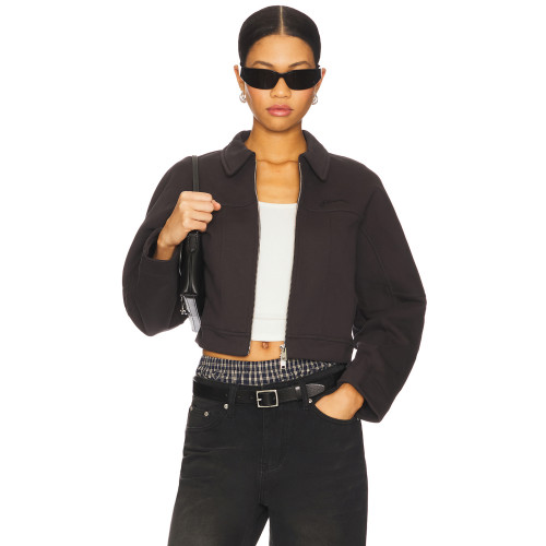 Cool Cropped TurnDown Collar Jacket Loose Sleeve Fashion Versatile