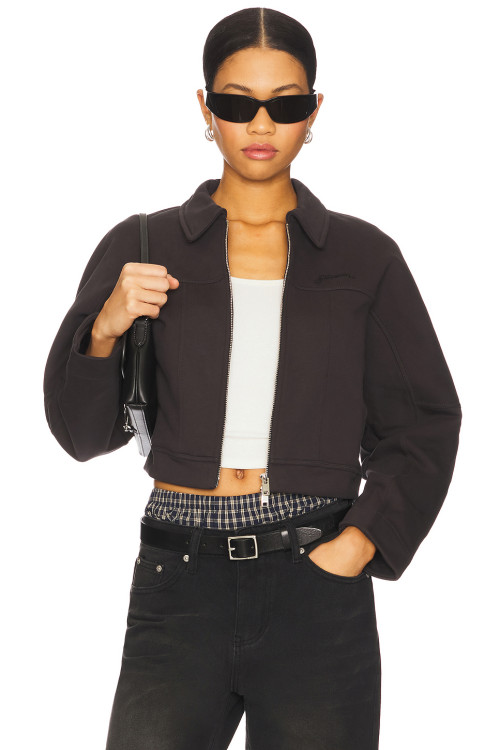 Cool Cropped TurnDown Collar Jacket Loose Sleeve Fashion Versatile