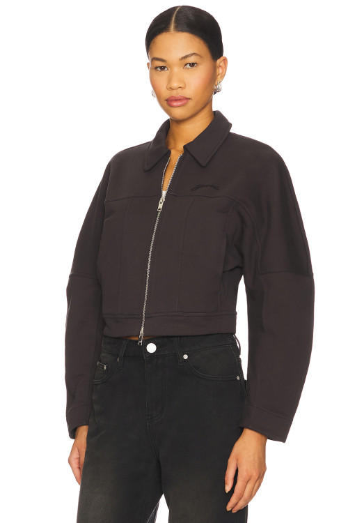 Cool Cropped TurnDown Collar Jacket Loose Sleeve Fashion Versatile
