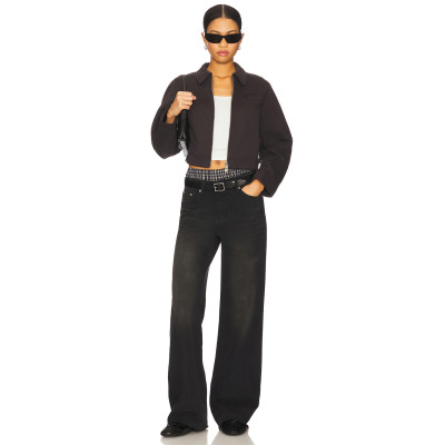 Cool Cropped TurnDown Collar Jacket Loose Sleeve Fashion Versatile